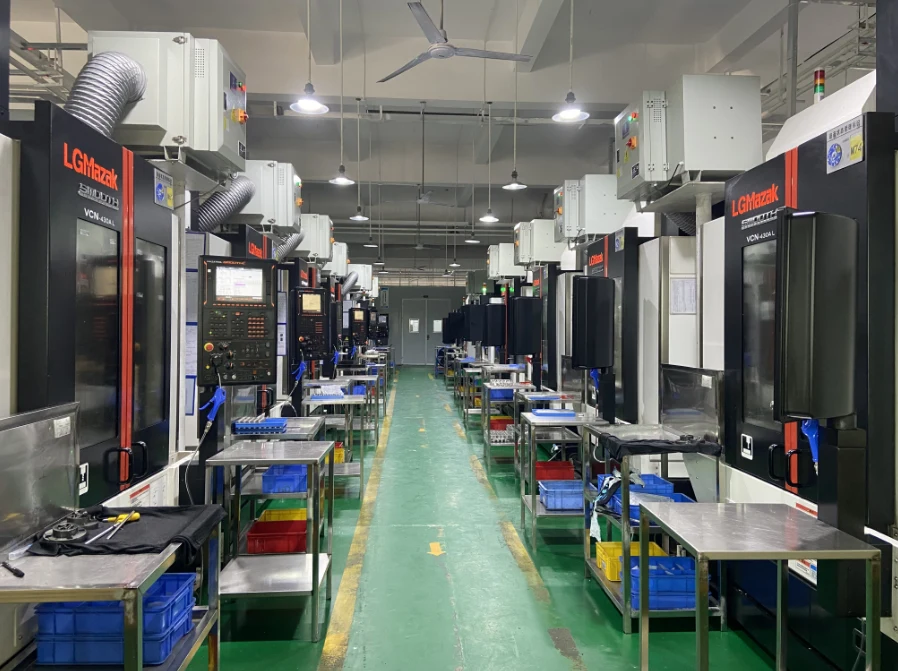 MAZAK CNC machining centers inside a production workshop in Dongguan