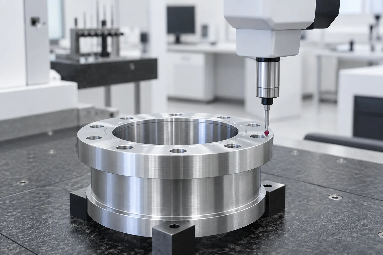 Precision measurement of a machined metal component