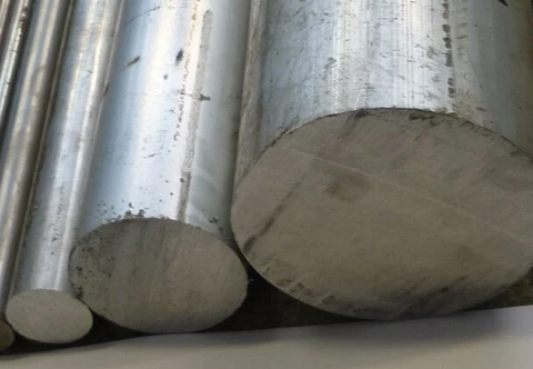Round metal stock showing solid circular cut ends